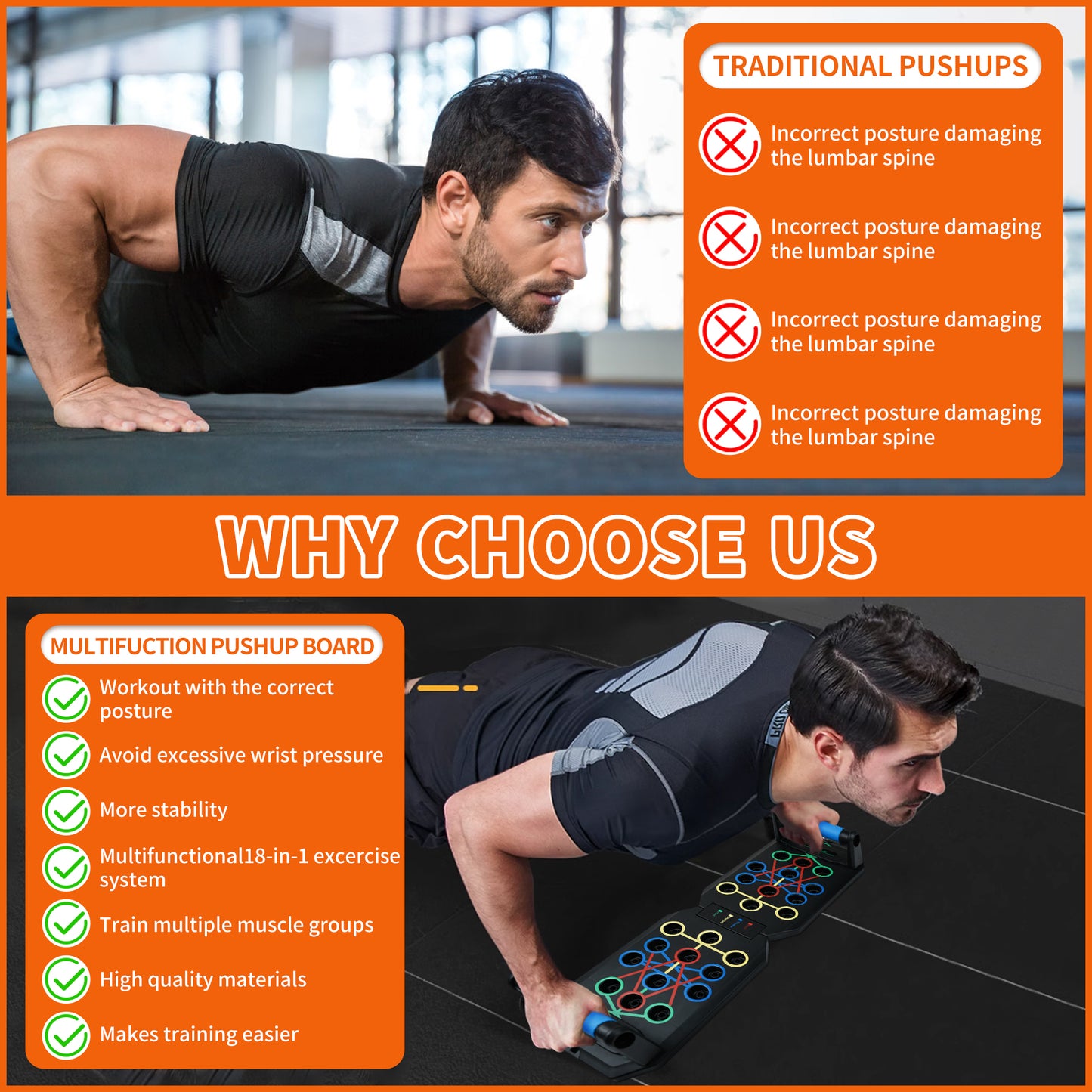 Portable Push Up Board 16 in 1 Home Workout Equipment,Push up Handles for Floor,Professional Home Workout Equipment,Gym Equipment Strength Training Equipment for Men & Women