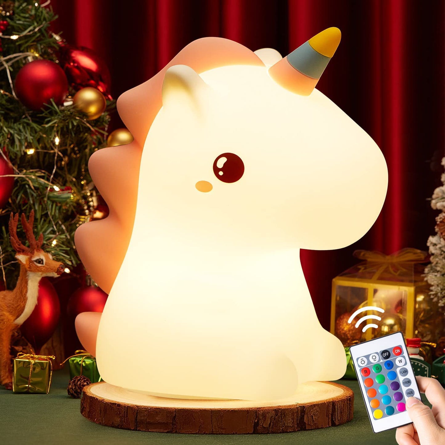 Unicorn Night Lights for Kids, Meromore 16 Colors Cute Night Light for Girls Bedroom, LED Rechargeable Unicorn Lamp, Unicorns Gifts for Girls Night Light, Silicone Night Light Kids Cute Kawaii Stuff