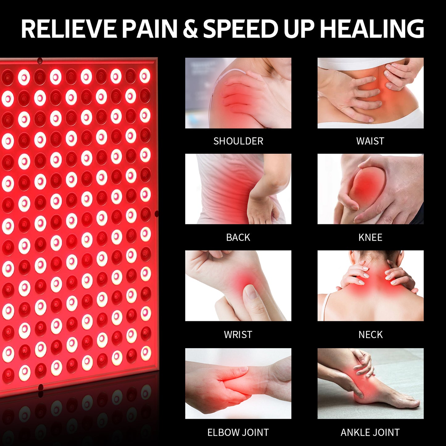 LED Red Light Therapy Device, , Red Light Therapy for Body Face - 45W LED Panel Deep 660nm and Near-Infrared 850nm LED Light Combo for Skin Beauty, Pain Relief of Muscles and Joints