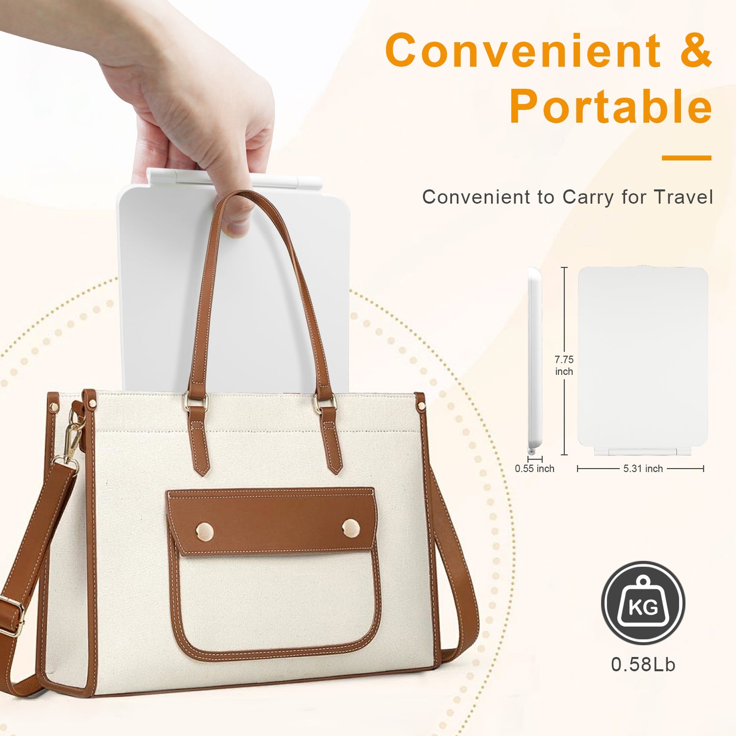 Rechargeable Travel Makeup Mirror 48 LED Lighted Makeup Mirror Travel Mirror Compact Slim LED Vanity Mirror with Lights Lighted Makeup Mirror with 3 Lighting Modes Dimmable Touch Screen