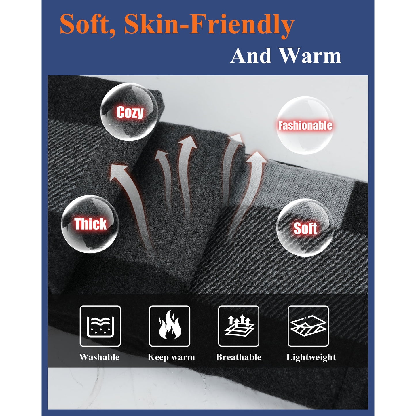 Heated Scarf for Men/Women with 5500mAh Battery, 7 Temperature Settings Battery Operated Heater for Winter