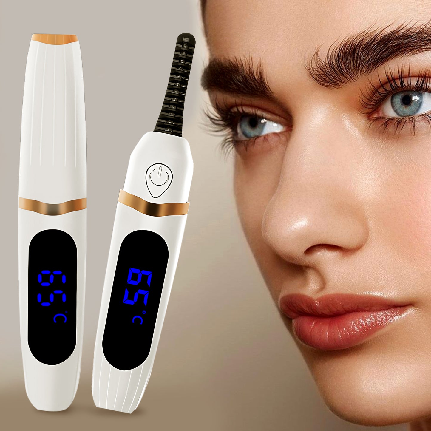 Heated Eyelash Curlers, Anti-Burn Rechargeable Heated Lash Curler, 3-Speed Intelligent Heated Lash Curler with Comb, Natural and Long-Lasting Electric Eyelash Curler