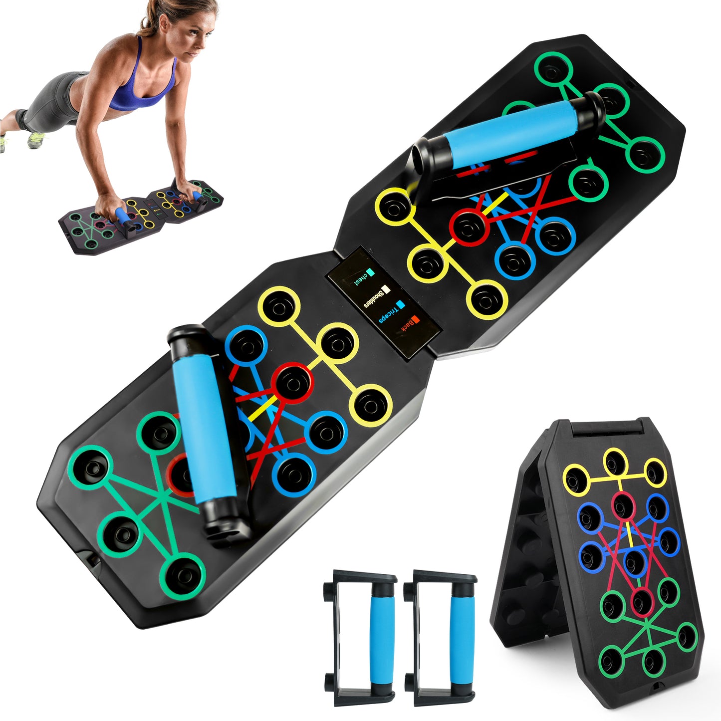 Portable Push Up Board 16 in 1 Home Workout Equipment,Push up Handles for Floor,Professional Home Workout Equipment,Gym Equipment Strength Training Equipment for Men & Women