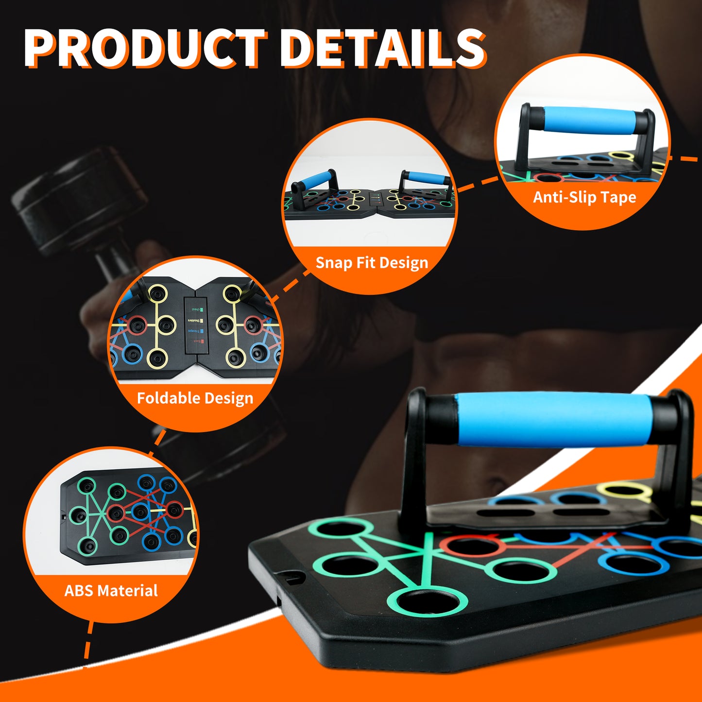 Portable Push Up Board 16 in 1 Home Workout Equipment,Push up Handles for Floor,Professional Home Workout Equipment,Gym Equipment Strength Training Equipment for Men & Women