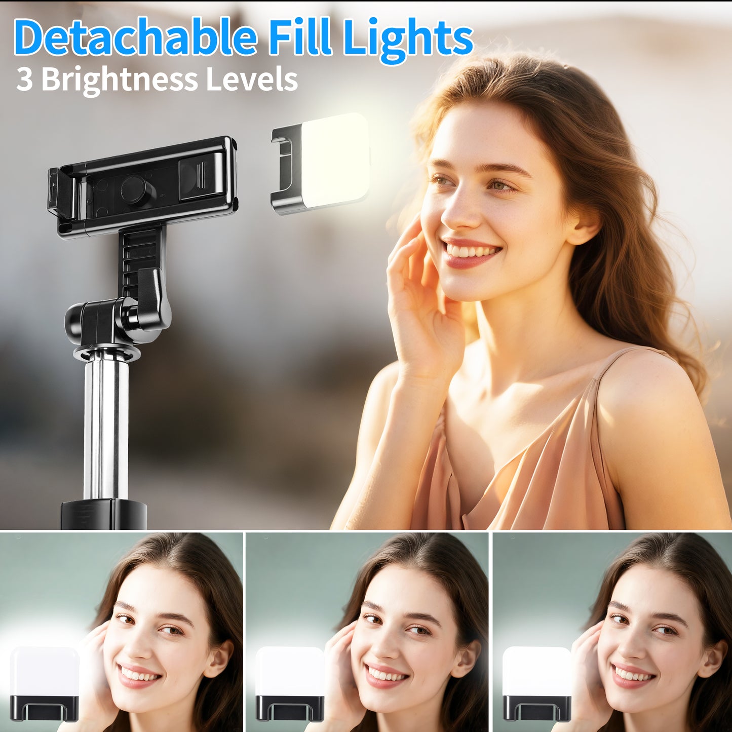 44" Phone Tripod, Tripod for iPhone & Selfie Stick Tripod with Remote, Extendable Phone Tripod Stand & Travel Tripod for Video Recording