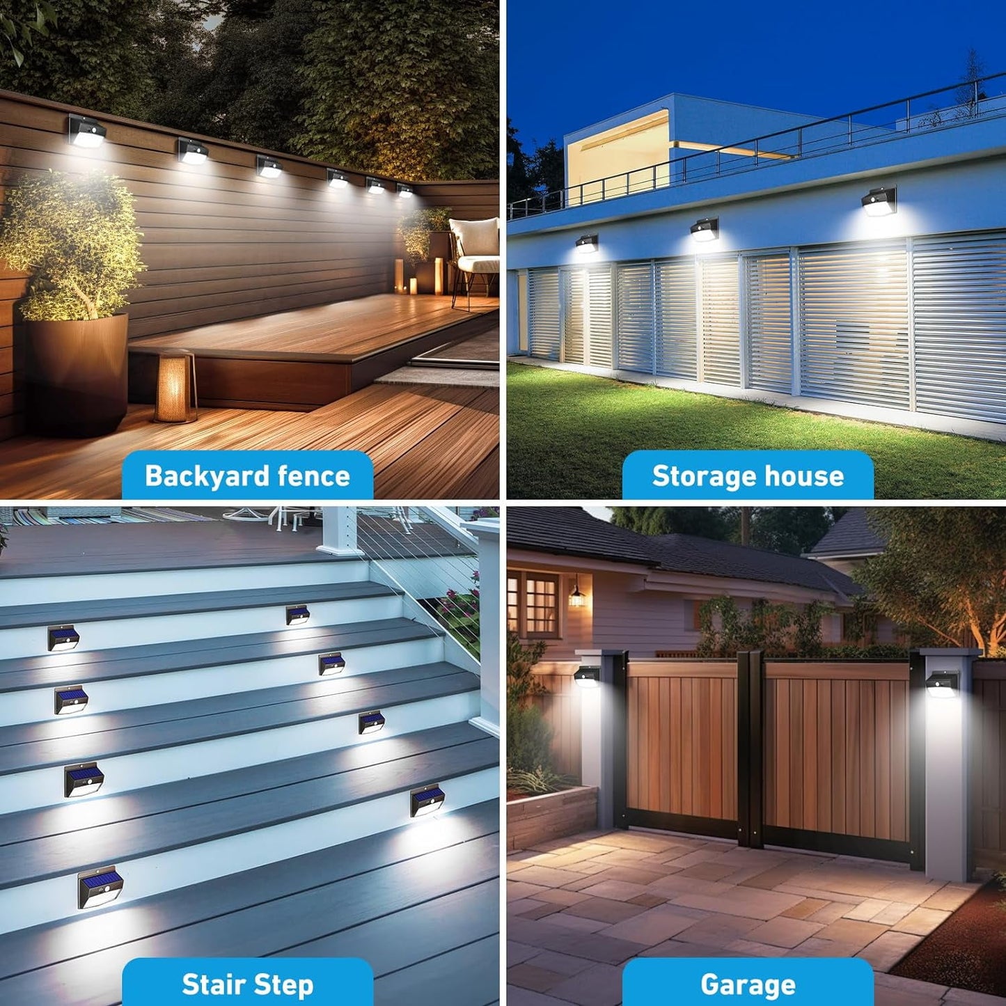 Solar Outdoor Lights, 138 LED Solar Motion Sensor Lights with 3 Lighting Modes Solar Wall Lights Waterproof Solar Powered Lights for Garden Fence Yard Deck Garage 4 Packs