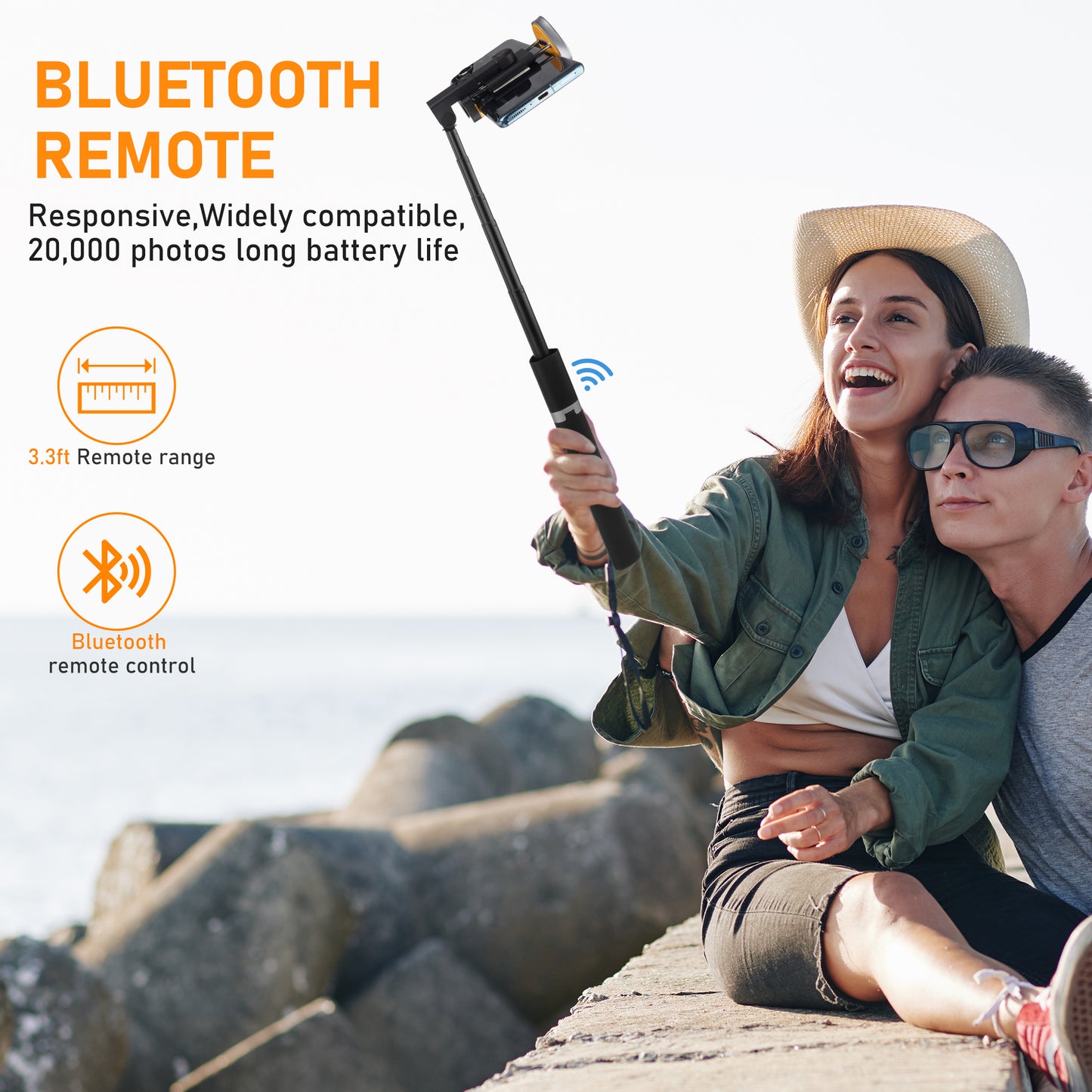 Meromore 63" Cell Phone Selfie Stick Tripod, Portable Tripod for iPhone with Wireless Remote, All-in-1 Cellphone Travel Tripod Stand, Compatible with iPhone/Android