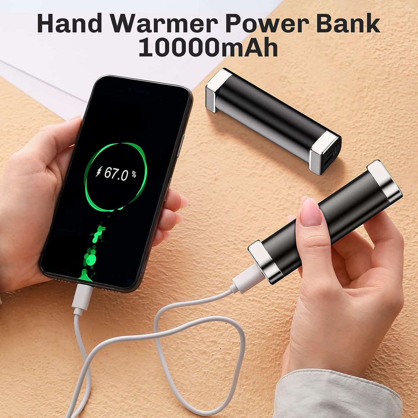 Hand Warmers Rechargeable 2 Pack, Meromore 5000mAh Electric Hand Warmer Power Bank, USB Portable Reusable Hand Warmer, Great for Outdoor Sports, Hunting,Camping,Winter Gifts for Women Men