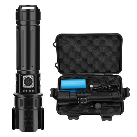 Meromore High Power Rechargeable Flashlight LED High Lumens, Super Bright 20000 Lumens XHP70.2 Handheld Flash Light with Box, Powerful Emergency Linternas, Waterproof, for Hiking Camping Gift