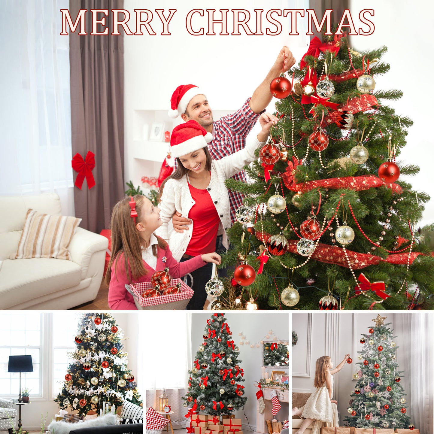 Christmas Ball, 16 pcs Christmas Ball Ornaments Set, Christmas Tree Decorations, Hanging Christmas Baubles Balls Ornaments Set