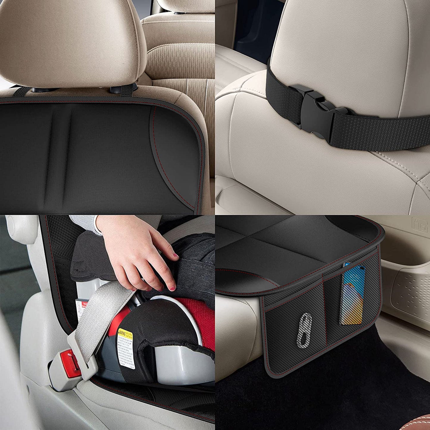 Car Seat Protector for Child Car Seat, 2 Pack Carseat Seat Protectors with Non-Slip Backing, Waterproof Car Seat Cover for Pets/Child Car Seat