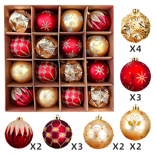 Christmas Ball, 16 pcs Christmas Ball Ornaments Set, Christmas Tree Decorations, Hanging Christmas Baubles Balls Ornaments Set