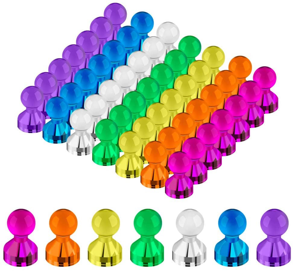 Meromore Small Fridge Magnets, Push Pins Magnets for Crafts, Magnetic Hooks for Kitchen, 50 Pcs