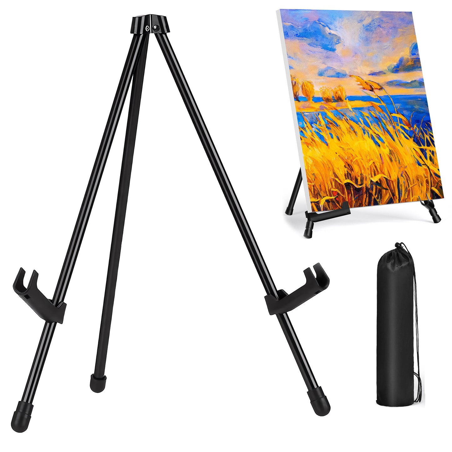 Tabletop Instant Easel, Black Metal Table Top Easels for Display, Adjustable & Portable Tripod for Paintings, Signs, Posters