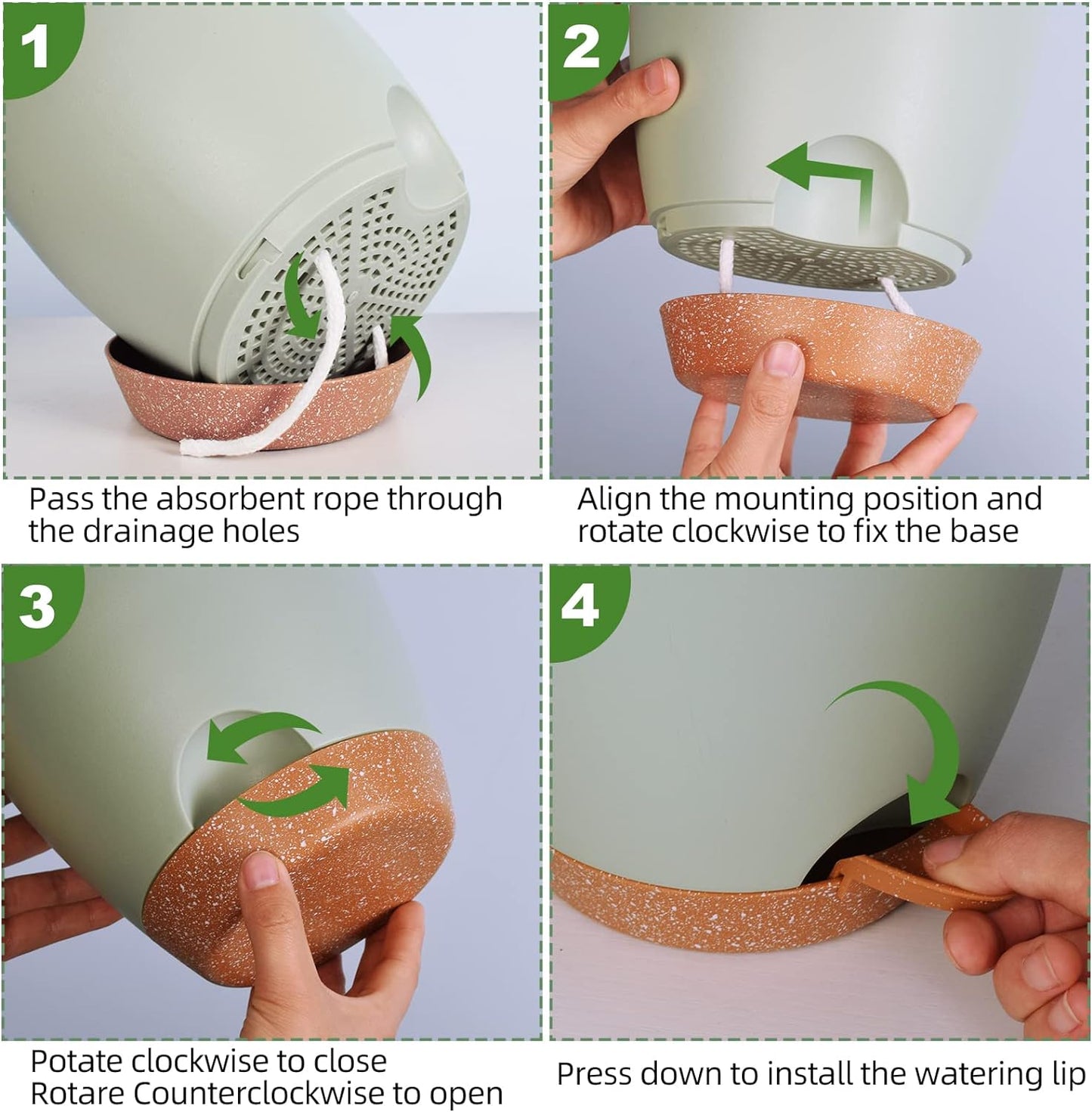 Plant Pots Indoor 7/6.5/6/5.5/5 Inch, Self Watering Planters for Indoor Plants with Drainage Hole, 6 Pots