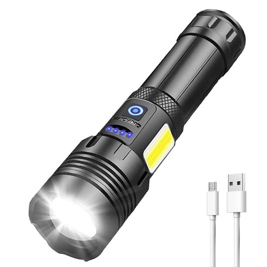 Rechargeable LED Flashlights High Lumens, Meromore 90000 Lumen Super Bright Flashlight with 7 Modes and COB Sidelight, IPX7 Waterproof Handheld Flashlight for Emergencies, Camping, Outdoor
