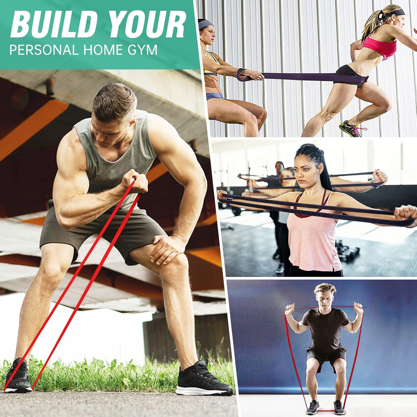 4 Packs Resistance Bands, Pull Up Assist Bands - Workout Bands, Exercise Bands, Long Resistance Bands Set for Working Out, Fitness, Training, Physical Therapy for Men Women