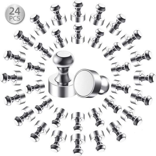 Meromore 24Pcs Magnets, Strong Push Pin Magnets for Craft, Small Refrigerator Fridge Magnets for Kitchen Office