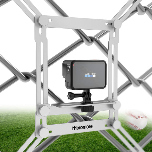 Meromore Fence Mount for GoPro, GoPro Accessories Mount with Phone Holder and Action Camera Mount, Action Camera Accessory Kit for Baseball Softball Football Basketball Game Live Recording