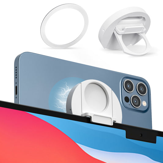 Continuity Camera Mount for MacBook Laptops/iPhone 12, 13 & 14 Series, Compatible with Magsafe, iPhone Webcam Mount for iOS 16 & macOS Ventura, Desk View Avaliable, Includes Magnetic Metal Ring